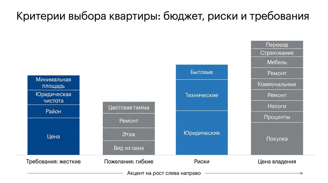 Критерии выбора квартиры: бюджет, риски и требования