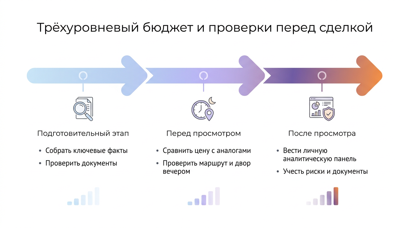 Трехуровневый бюджет и проверки перед сделкой